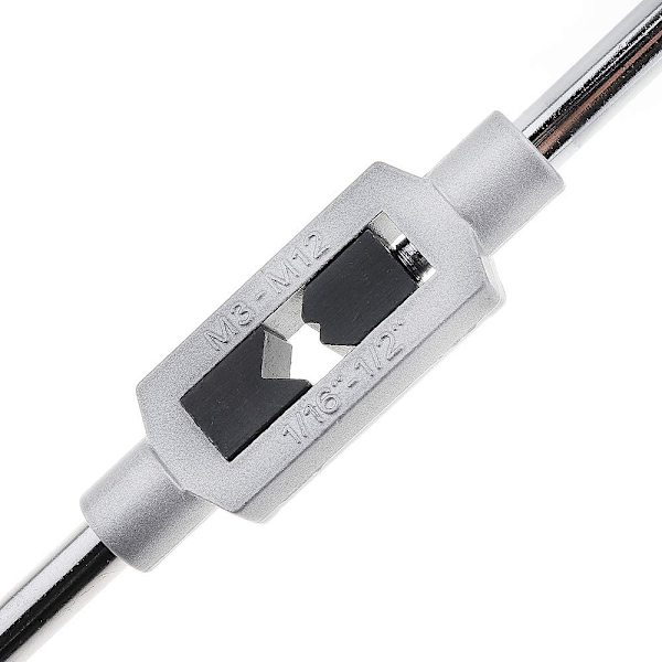 HSS Tapping Die Sett med 8 stk, med M3-M12 Taps og 1/16\"-1/2\" Nøkkel