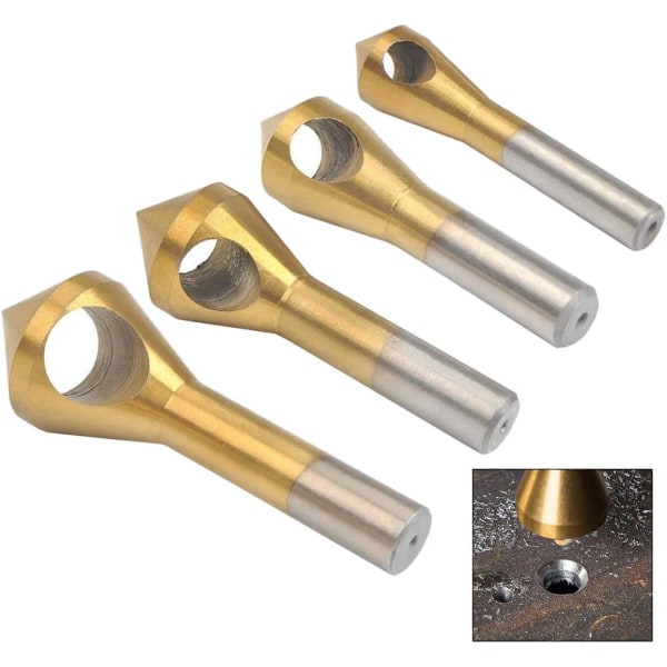 4 stk. Avgratings- og fasingskutter for kutting av metall, tre og plast