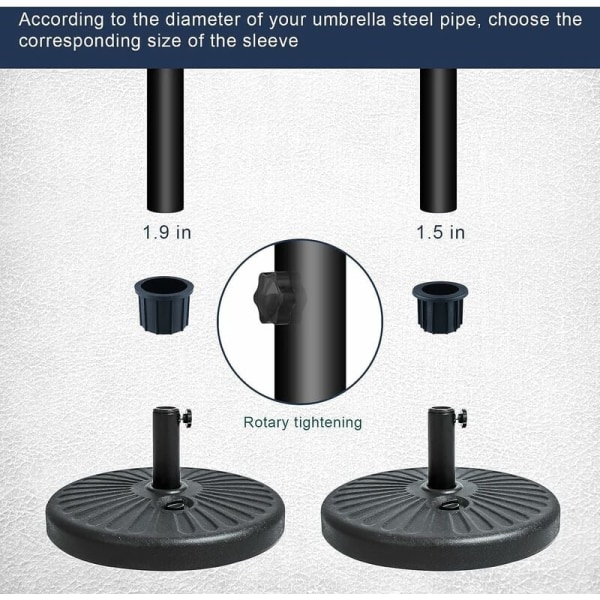2 Sett (6 Stykker) Balkongparasoll Tilbehør, 4 Parasollhullringer