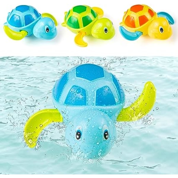 Babybadelegetøj, 3-delt dyreskildpaddebadelegetøjssæt, babybadekar
