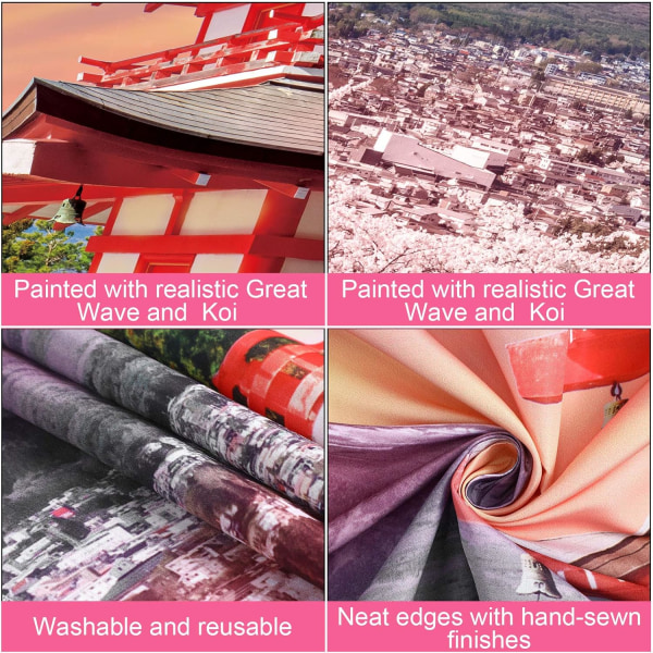 Japansk Tapestry Baggrund Asiatisk Bjerg Fuji Foto Banner Baggrund