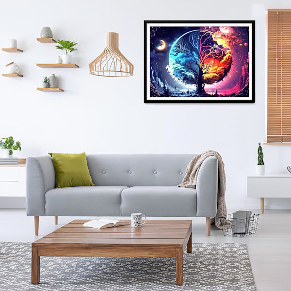 Färgglada livets träd diamantmålning set för vuxna, 5D diamantmålning set för nybörjare, DIY måla bild