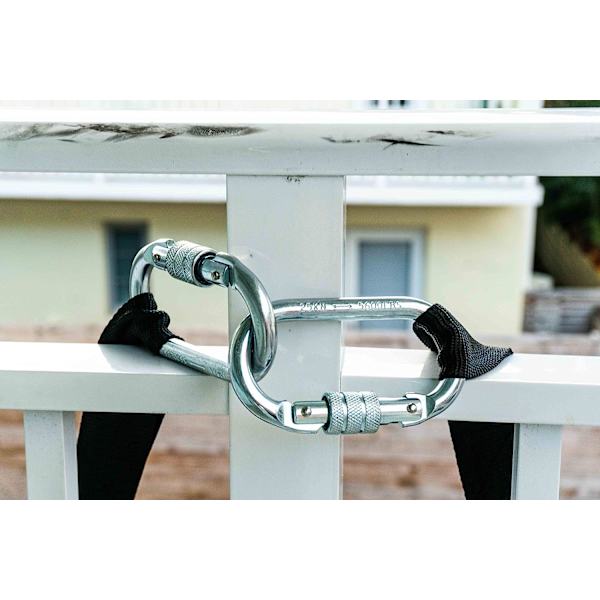 Brannstige - 3,8m Gulv - Webbing-stige med karabinkroker