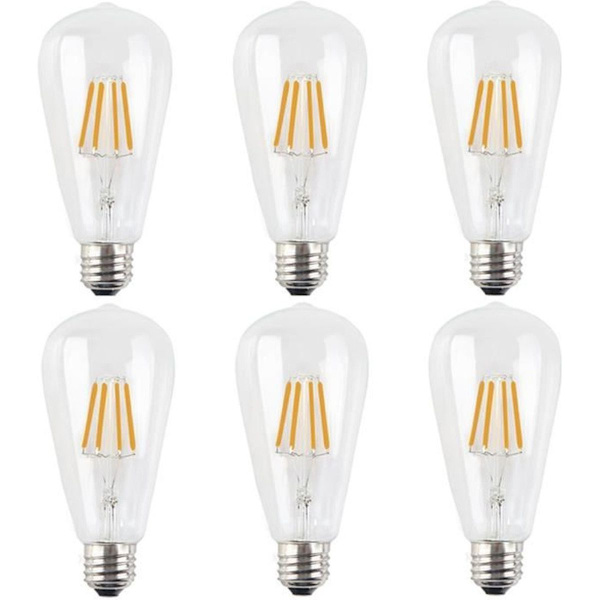 6 kpl E27 LED-filamenttilamput 4W Filamenttilamppu himmennettävä Vintage Edison