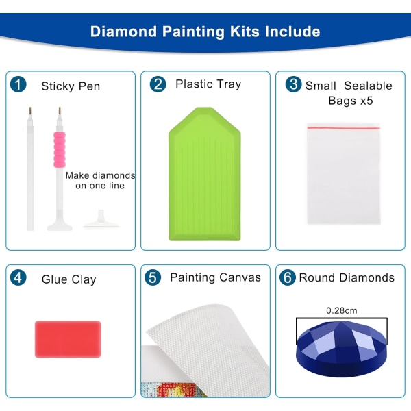 Gnomes Diamond Painting Kit til voksne 30x40cm, Full Drill Diamon