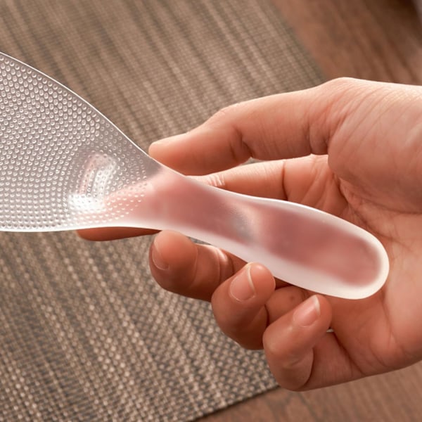 2 stk. rispadle i japansk stil, fødevaregodkendt non-stick risske, varmebestandig risske til riskoger, tåler opvaskemaskine (Transpar