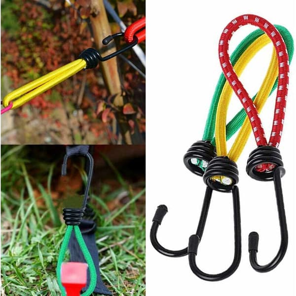 12 stk Elastiske Telthaker, Taustropper, Pakke F for Utendørs Camping