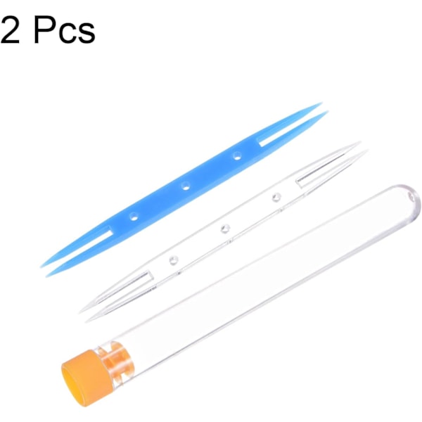 2 stk. Væve Strikke Skyttel 85x6,8x2,8mm Plastik Skytteler, til Knipling DIY Håndværktøj Strikkekunstartikler, Himmelblå, Transparent