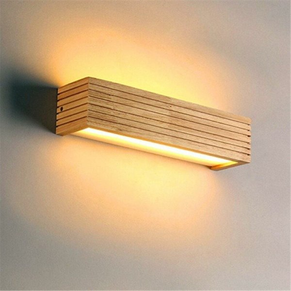 Modern Japansk Ek Vägglampa Nordic Solid Wood Vägglampa för