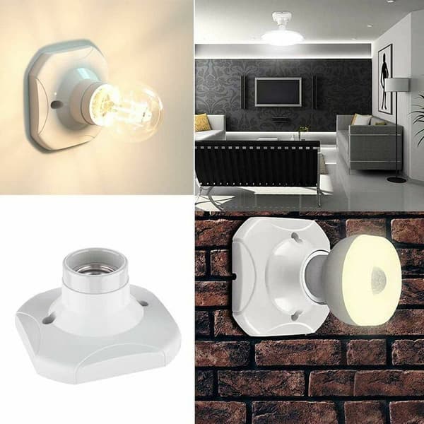 Set med 4 E27 LED-lamphållare, keramisk E27-sockel och plastbas
