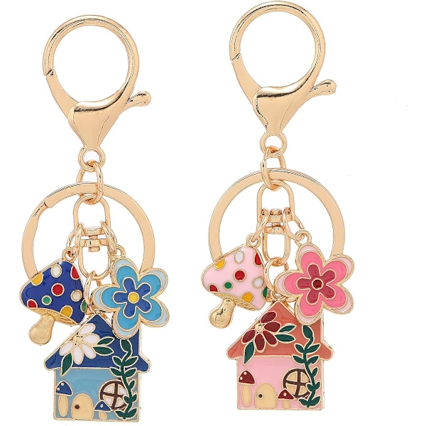 2 STK Søtt Nøkkelring for Jenter Kawaii Estetisk Tilbehør Nøkkelkjede For Kvinner Tegneserie Airpod Ryggsekk Sjarm Nøkkelring Gaver