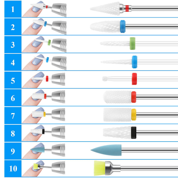 Spikborr, 10 st#F Set Professionellt salongsverktyg