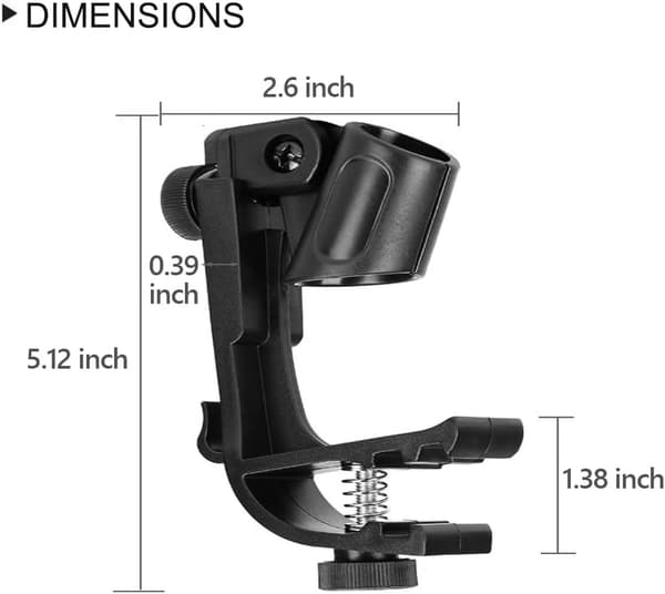 Justerbara Mikrofonklämmor för Trumkantsmikrofoner - Mikrofonfäste (2-pack)