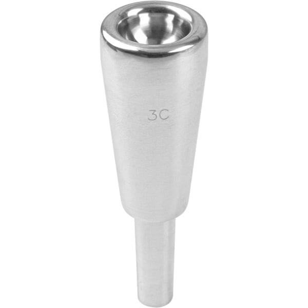 1 stk. 9,8 mm ytre diameter 3C kraftig trompetmunnstykke kompatibelt med trompettilbehør (sølv)
