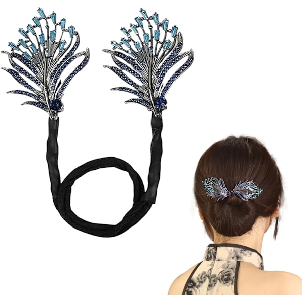 Accessoire Cheveux à Fleurs en Strass, Donuts Chignon,Pince Chign