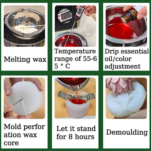 3D Lotus Silikoneform - Duftlys, Aromaterapi, Boligindretning, Blomsterforme til Resin, Epoxy, Cement, Gips