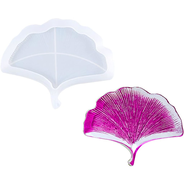 Blad Epoxy Resin Forme Bakke Silikoneform til Resin Smykker Pladeform DIY Støbning Irregulære Tropiske Blade Serveringsbakke Frugtskål Smykkeskrin (Gink
