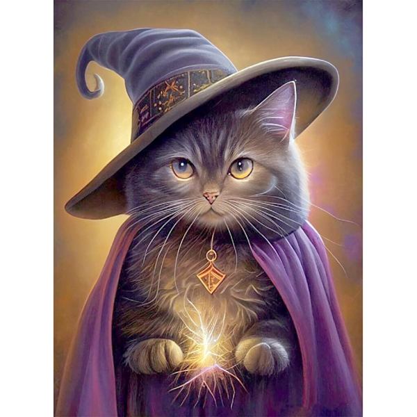 30x40cm, 5D Magic Cat Timanttimaalaus 5d timanttimaalattu rhinest