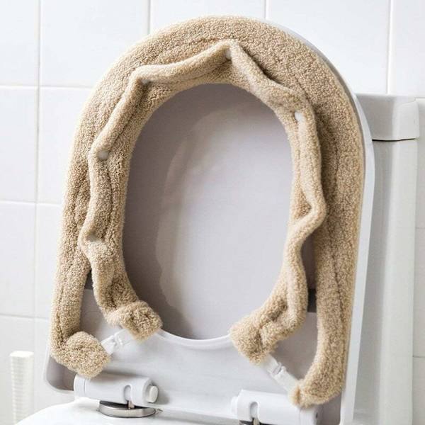 Beige Lyxig Tjock Antibakteriell Toalettlock Varm Universal