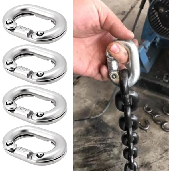 5 stk. 5mm 316 Rustfritt Stål Splitt Koblingslenker Kraftige Kjedelenkekoblinger C-Formet Splittforbindelse for Kjedeforbindelse Marinekvalitet