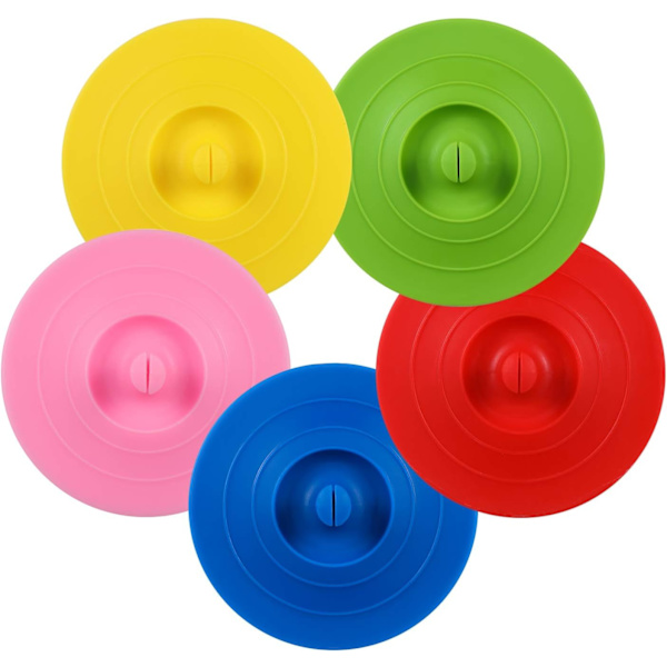 Silikonmugglok - Runda Mugglock [5-pack] Dammsäkra, lufttäta