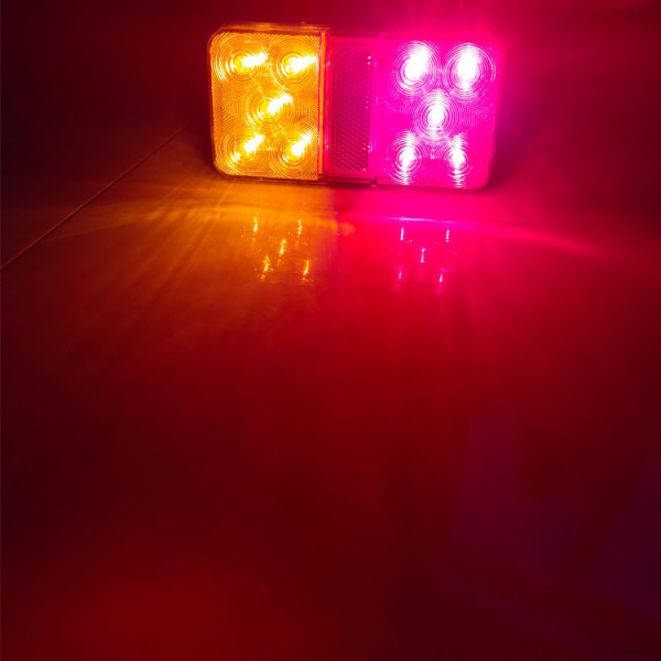2 stk Multifunksjons LED Baklys 10-30v Vanntett Blinkende Parkering