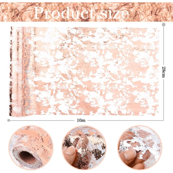 28CM x 10M Organza Tulle Rullet duk i Rose Gold Non-woven