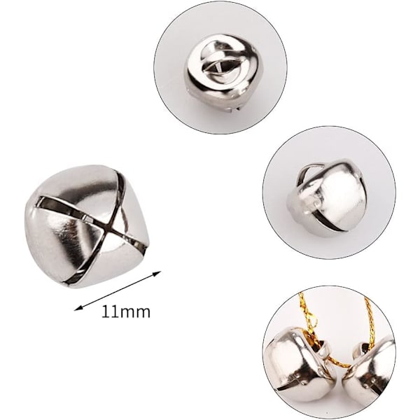 100 kpl Joulukelluja, 11 mm Joulukellut Mini Metalli Joulukellot