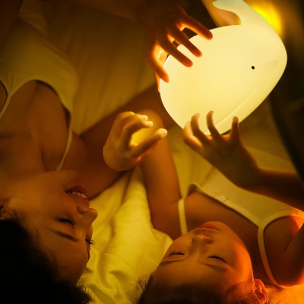 Baby Natlampe, 7 Farver LED Natlampe til Piger Drenge Voksne Genopladelig, Kawaii Soveværelses Dekoration, Sengelampe Børnenatlampe Silikon Berøring