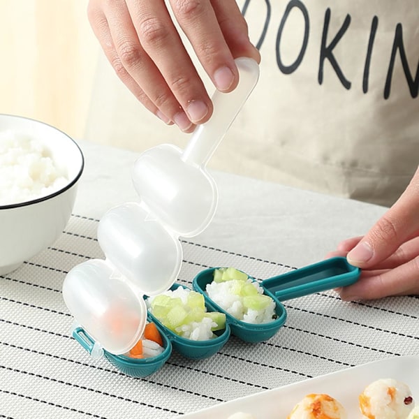 Risbollsform - Non-stick risbollsform | 3-håls skakformar sushiverktyg | Onigiri form skakare