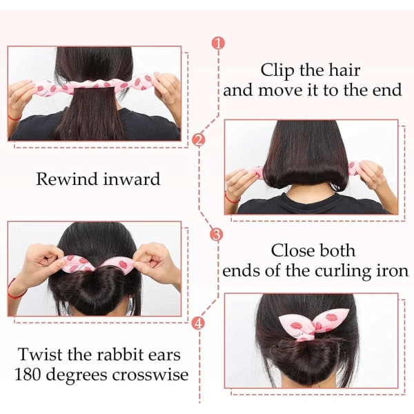 4 st Magic Hair Bun, Kaninöron Magic Hair Bun Twist Makers Skum