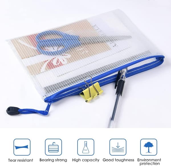 Dokumentmappe, 5 stk Dokumentmappe PVC Glidelåsmappe, A5 Filmappe B