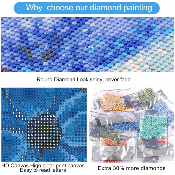 Diamond painting för vuxna 30x40cm, 5D DIY Spider-Man Diamon