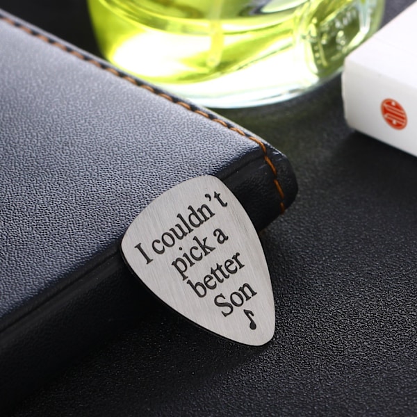 2 stk. Guitar Pick Smykker Gave til Søn fra Mor Far Musikergaver