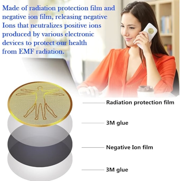 10 stk Anti Wave Anti Radiation Patch Anti Wave Phone Gold Protec