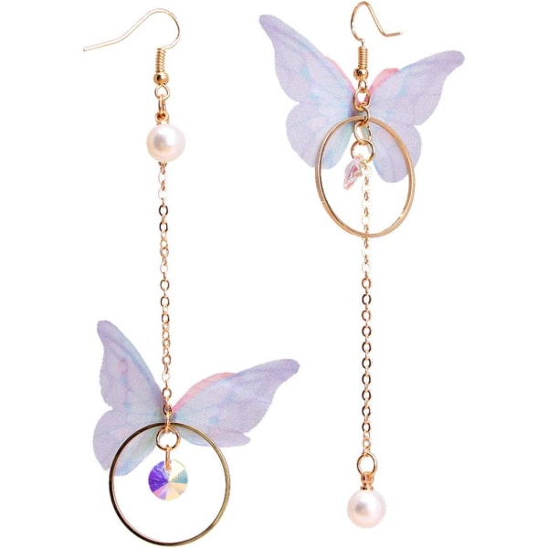 N/A Butterfly Circle hänge örhängen Crystal Imitation Pearl Asy