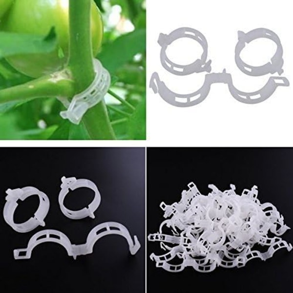 200 Stykker Hvite Tomatklips for Planter, Klatreklips, Hageplastklips, for Grønnsaker, Planter, Tomater