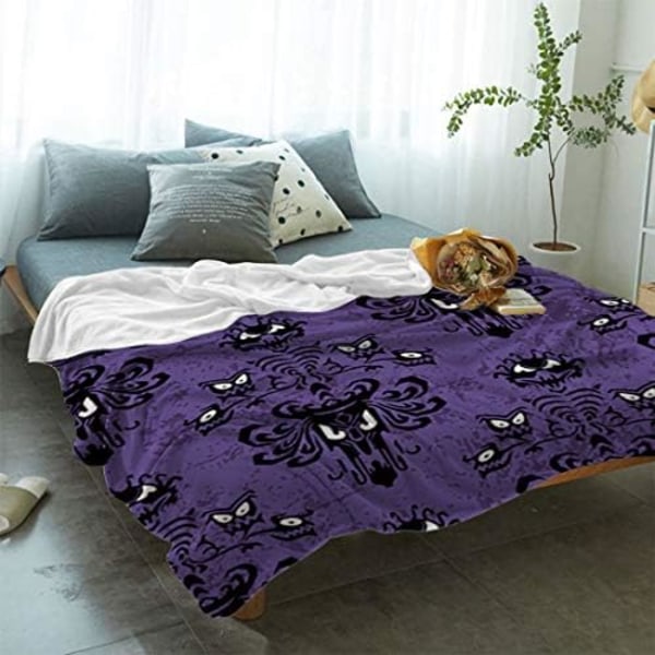 Flanellfleece-sängfilt - 40\"x50\" Spökhus på Halloween - Grim Grinning Ghosts Anime Camp Throw Blanket för B