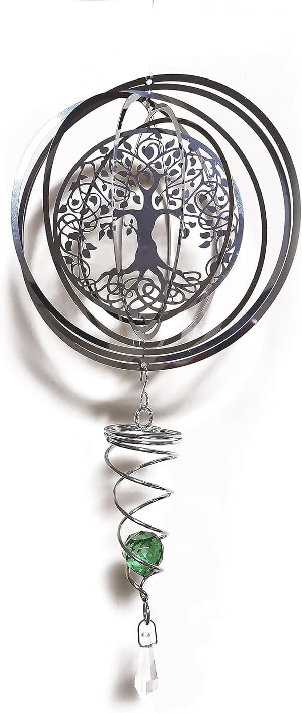 3D Metallisk Vindspinner, Solspiral Vindklokker, Vindskulptur