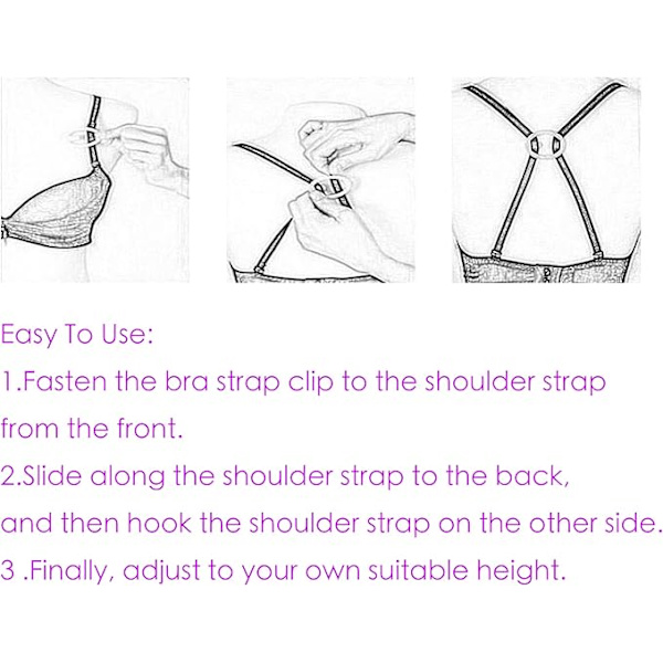 BH-strop Clips, 8 stk. BH-strop Clips til Racerback, Skjul Stropper og Udskæringskontrol BH-clips