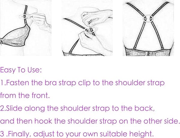 BH-stroppklips, 8 stk. BH-stroppklips for racerback, skjuler stropper og kløftkontroll BH-klips