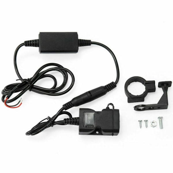Motorcykel USB Mobiltelefonlader (9-24V) med Dobbelt USB Udgang