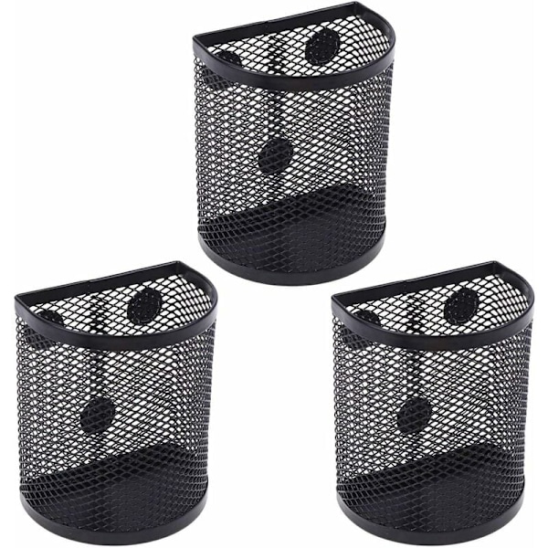 3 stk (8,5x5,5x10 cm) Magnetisk Mesh Blyant Holder Oppbevaringskurv Re