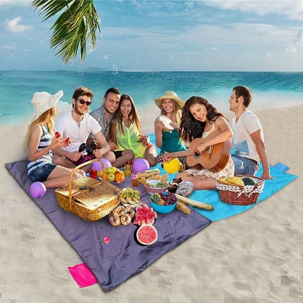 2 st Mini Picknickfilt 70 X 110 cm, Bärbar Strandmatta, Vattentät