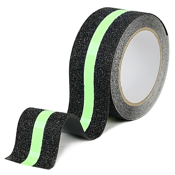 Halkskyddstejp för trappor med självlysande film, 5cm x 5m, Fosforescerande halkskyddstejp för inomhus- och utomhustrappor a