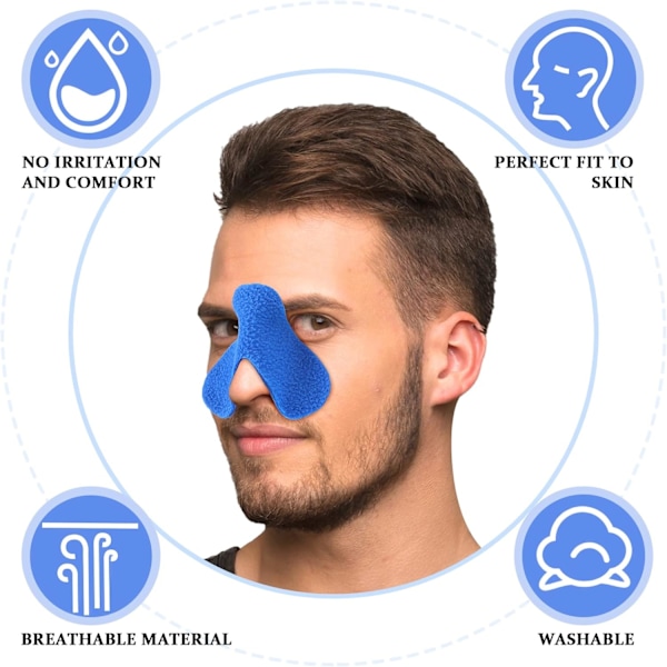 24-pack näskuddar för mask, förhindrar luftläckage, näskuddar för tillbehör, bekvämt nässkydd, sovsmaskfoder, mjuka kuddar, tillbehör (Blå)