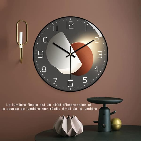 Relogeuhr Modern Tyst Väggklocka, 30cm Digital Väggklocka Rund