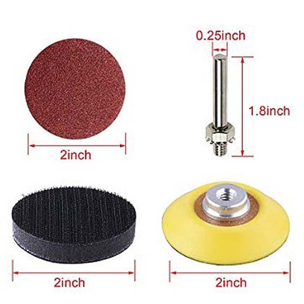 120pcs 50mm Sanding Discs for 60/80/100/180/240/600/800/1000/2000