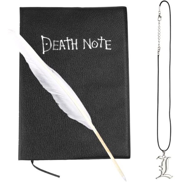 Death Note Notebook, Anime Theme Death Note med halsband och Fe