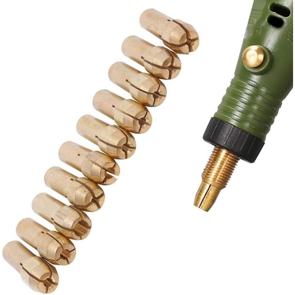 20 st Mässingsborrchuck Precision 0.5-3.2mm Mässingsspännhylsa Passar Rotationsverktyg Spännhylsa Hållare Elektrisk Slipborr